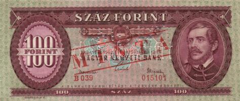 1962. 100Ft "MINTA" perforációval és felülnyomással "B 039" T:I(apró sarokhajlás...