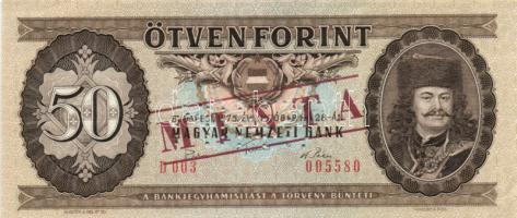 1975. 50Ft "MINTA" perforációval és felülnyomással "D 003" T:I