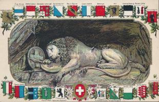 Luzern Lion monument litho