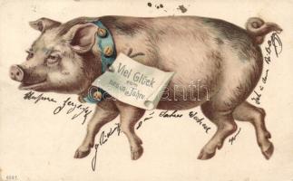 1899 Pig, New Year litho