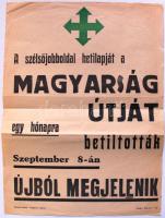 1944 Magyarság útja nyilaskeresztes falragasz / Arrow-cross poster 23x33 cm