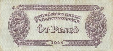 1944. "Vöröshadsereg Parancsnoksága" 1P + 2P + 5P + 50P + 1984-1992. 100Ft (3x) T:II,III