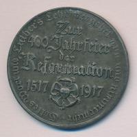 Német Birodalom 1917. 400 éves a protestáns reformáció "Martin Luther" horgany emlékérem (33mm) T:2 German Empire 1917. "400th Anniversary of the Protestant Reformation - Martin Lutehr" zin medallion (33mm) C:XF