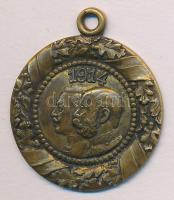 I. V.H. 1914. "I. Ferenc József és II. Vilmos" Br világháborús emlékmedál (26mm) T:2 WWI 1914. "Franz Joseph and Vilhelm II" Br medallion (26mm) C:XF