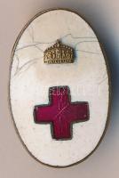 ~1920-1944. zománcozott ovális Vöröskereszt jelvény a Horthy-korszakból T:2 repedezett zománc