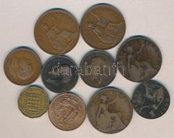 Nagy-Britannia 1912-1966. 10db klf Br pénzérme T:2,3 Great Britain 1912-1966. 10 different Br coins C:XF,F