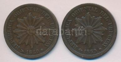 Uruguay 1869A/H 2c Br (2x) T:2-
Uruguay 1869A/H 2 Centesimos Br (2x) C:VF