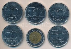 2002. 100Ft + 2004-2007. 50Ft (5x) klf motívumokkal T:1,2