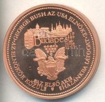 Bozó Gyula (1913-2004) 1989. "George Bush látogatása Magyarországon" fényes Br emlékérem (...