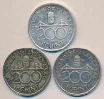 1992. 200Ft Ag "MNB" (3x) T:2