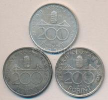 1992. 200Ft Ag "MNB" (3x) T:2