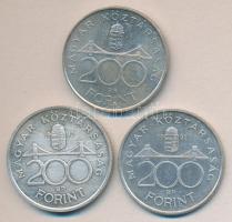 1992-94. 200Ft Ag "MNB" / "Deák" (3x) T:2