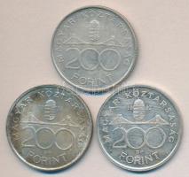 1992-94. 200Ft Ag "MNB" / "Deák" (3x) T:2