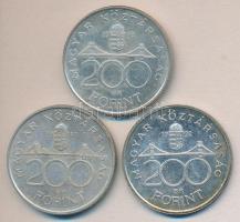 1992-94. 200Ft Ag "MNB" / "Deák" (3x) T:2