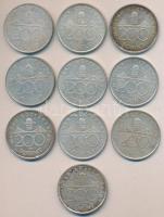 1992-94. 200Ft Ag "MNB" / "Deák" (10x) T:2