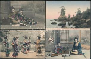 9 db megíratlan, régi JAPÁN képeslap / 9 unused Japanese postcards