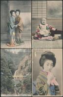 9 db megíratlan, régi JAPÁN képeslap / 9 unused Japanese postcards