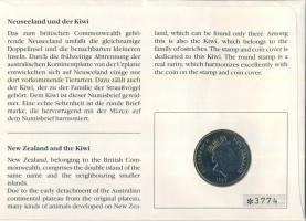 Új-Zéland 1987. 20c "Kiwi" bélyeges érmés borítékon alkalmi bélyegzővel, hátoldali ismerte...