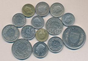 Svájc 9,95Fr névértékű váltópénz, összesen 14db T:vegyes Switzerland metal coins in a value of 9,95 Francs C:mixed