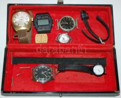 Vegyes óratétel dobozban /
Vintage wristwatches in shabby condition