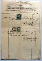 1863 A váci A' Szent Lélekhez címzett városi gyógyszertár díszes fejléces számlája illetékbélyegekkel / Pharmacist's invoice with documet stamps
