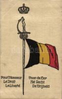 Belgian national flag, silk card