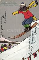 Skiing dog, humour s: K. Hesse (fa)