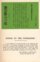 1914 Avis a la population / WWI military notice to the population from Rheims by the General Commanding, German orders in France, hostage propaganda