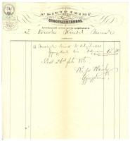 1856 A' Kígyó Czímű Gyógyszertár fejléces számlája 3 krajcár CM illetékbélyeggel / Pharmacy's invoice with document stamp