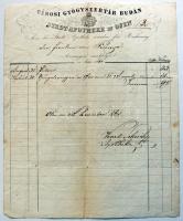 1860 A budai Városi Gyógyszertár fejléces számlája / Pharmacys invoice