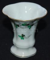 Kézzel festett sorszámozott Persil-mintás jelzett Herendi porcelán váza hibátlan állapotban / Handpainted numbered Herendi chinaware vase in flawless condition 7cm