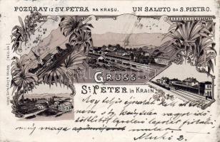 1898 St Peter mit Bahnhof Litho
