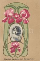 Christmas, Art Nouveau Emb. litho