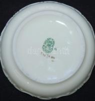Kézzel festett aranyozott sorszámozott boglárkákkal díszített jelzett Zsolnay porcelán tál hibátlan ...