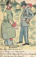 French military humour, Military WWI, artist signed