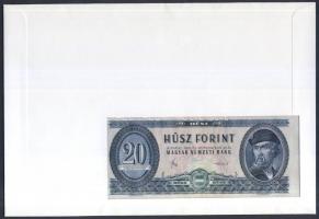 1980. 20Ft dekoratív, nagyalakú bankjegyes, bélyeges borítékon, bélyegblokkal T:I