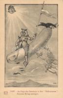 French propaganda, Military WWI, humour, German flying sausages (EK)