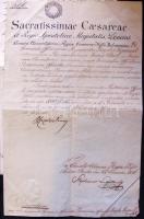 cca 1794-1820 A Gammel család irat hagyatéka, közte I. Ferenc nevében kiállított viaszpecsétes okmán...