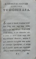Haller Albertnek a' Szent Írásban lévö igazságokról írott Levelei, ford. Szilágy Márton; Tillot...