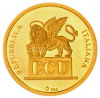 Olaszország DN "ECU / Giuseppe Garibaldi" Au(0.585) emlékérem (3.1g/20mm) T:PP
Italy ND &q...