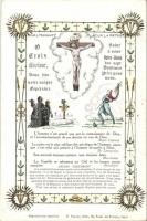 Divine Cross you are our only confidence; WWI French peace propaganda, crucified Jesus Christ, nuns