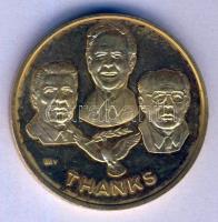 Bognár György (1944-) 1989. "Vasfüggöny / Berlini fal" aranyozott emlékérem (43mm) T:PP