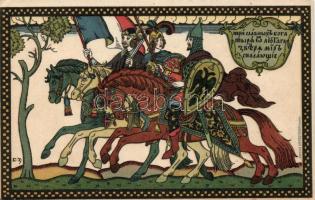 Russian propaganda, Military WWI, 1916, litho, artist signed