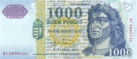1999. 1000Ft (2x) "DC 0000151" / "DD 0000185" T:I
