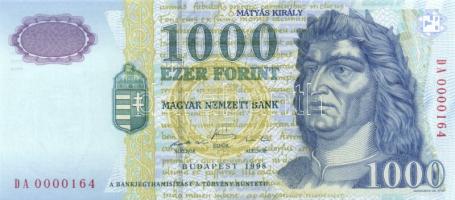 1998. 1000Ft (2x) "DA 0000164" / "DE 0000175" T:I