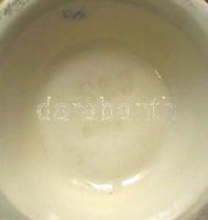 1800-as évek vége: Különleges formájú kézzel festett Zsolnay fajansz váza benyomott Zsolnay Pécs 628...