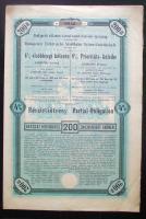 1897. Budapesti villamos városi vasut részvény-társaság Részletkötvénye 200K-ról magyar és német nyelven szelvényekkel szép állapotban