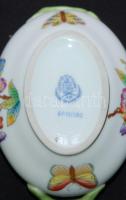 Kézzel festett sorszámozott Victoria avec bord en or-mintás jelzett Herendi porcelán bonbonier citro...
