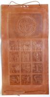 Bőr falidísz a 12 csillagjeggyel / Leather wall-decoration with the astrological signes 53x21cm
