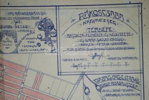 1933 Rákoscsaba nagyközség rajzolt térképe. Valószínűleg térképterv a reklámok is rajzoltak. / 
1933...
